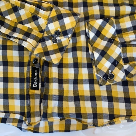 Barbour slim fit business casual preppy button up shirt Men’s L plaid colorful - Picture 5 of 7